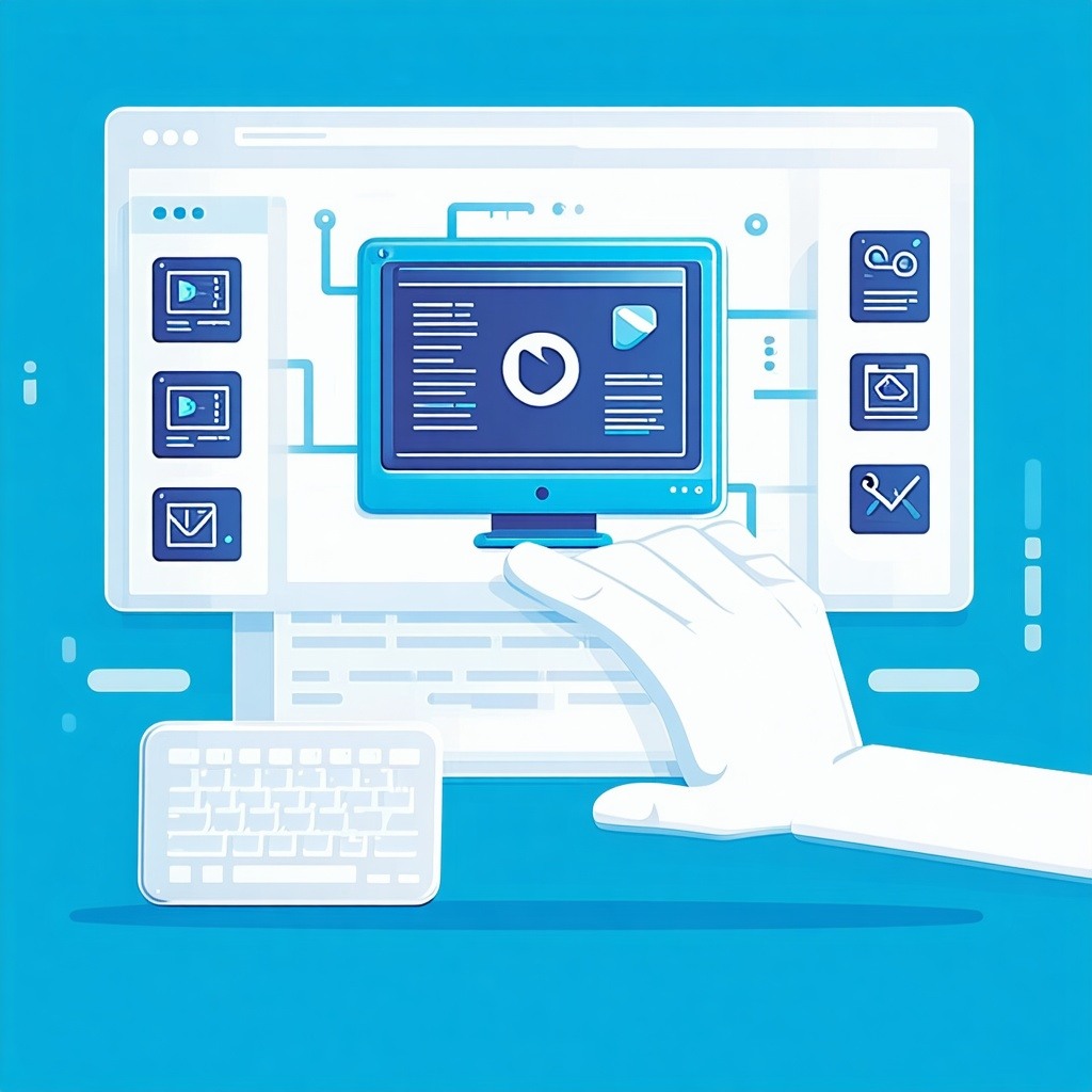 professional cartoon, tech theme